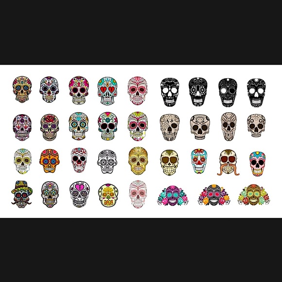 💌BO/GO$6 Day of the Dead water Transfer Nail Decals - Picture 3 of 5